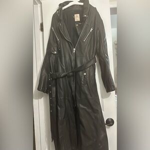 We the free long leather trench coat jacket
